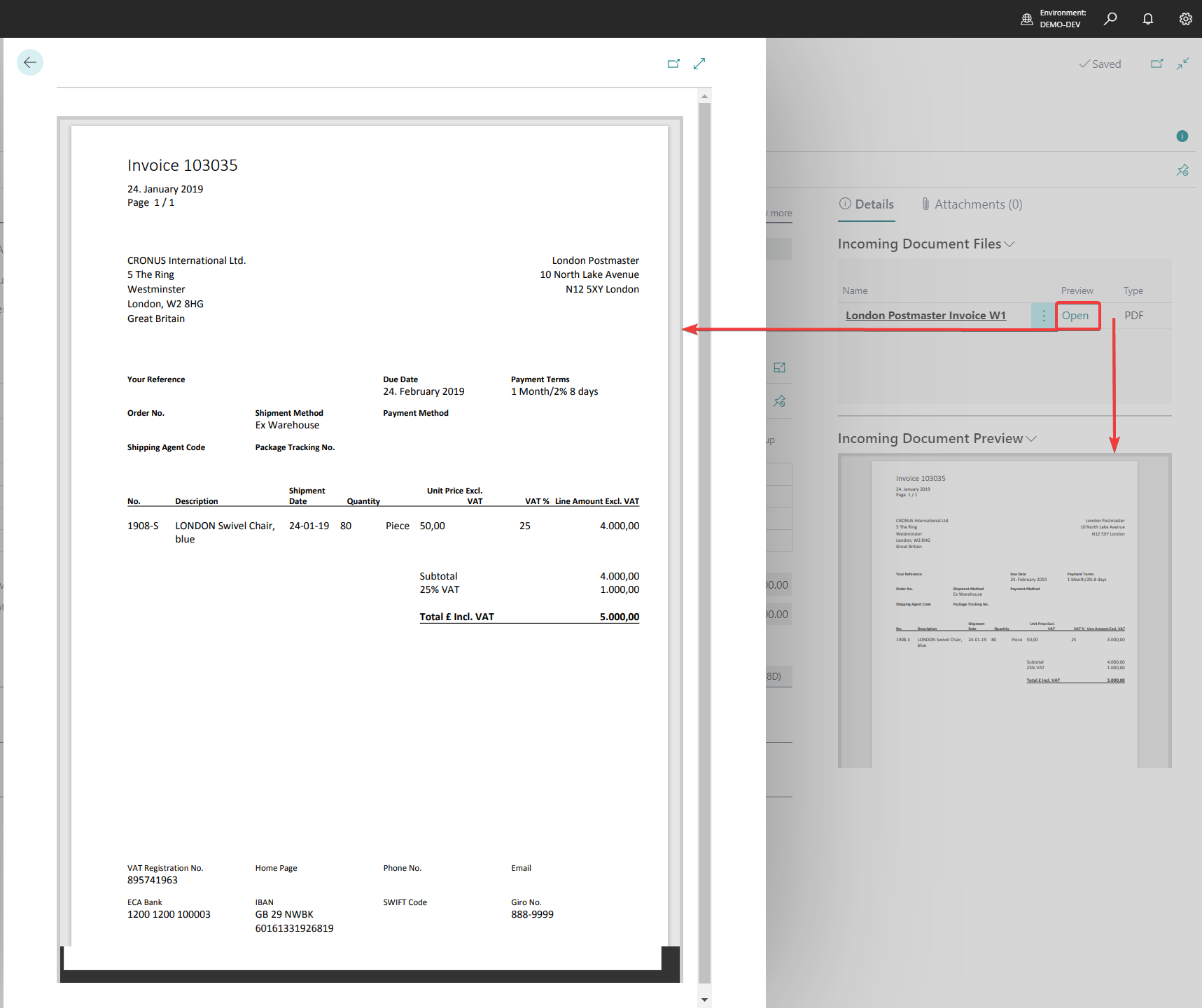 Incoming document files